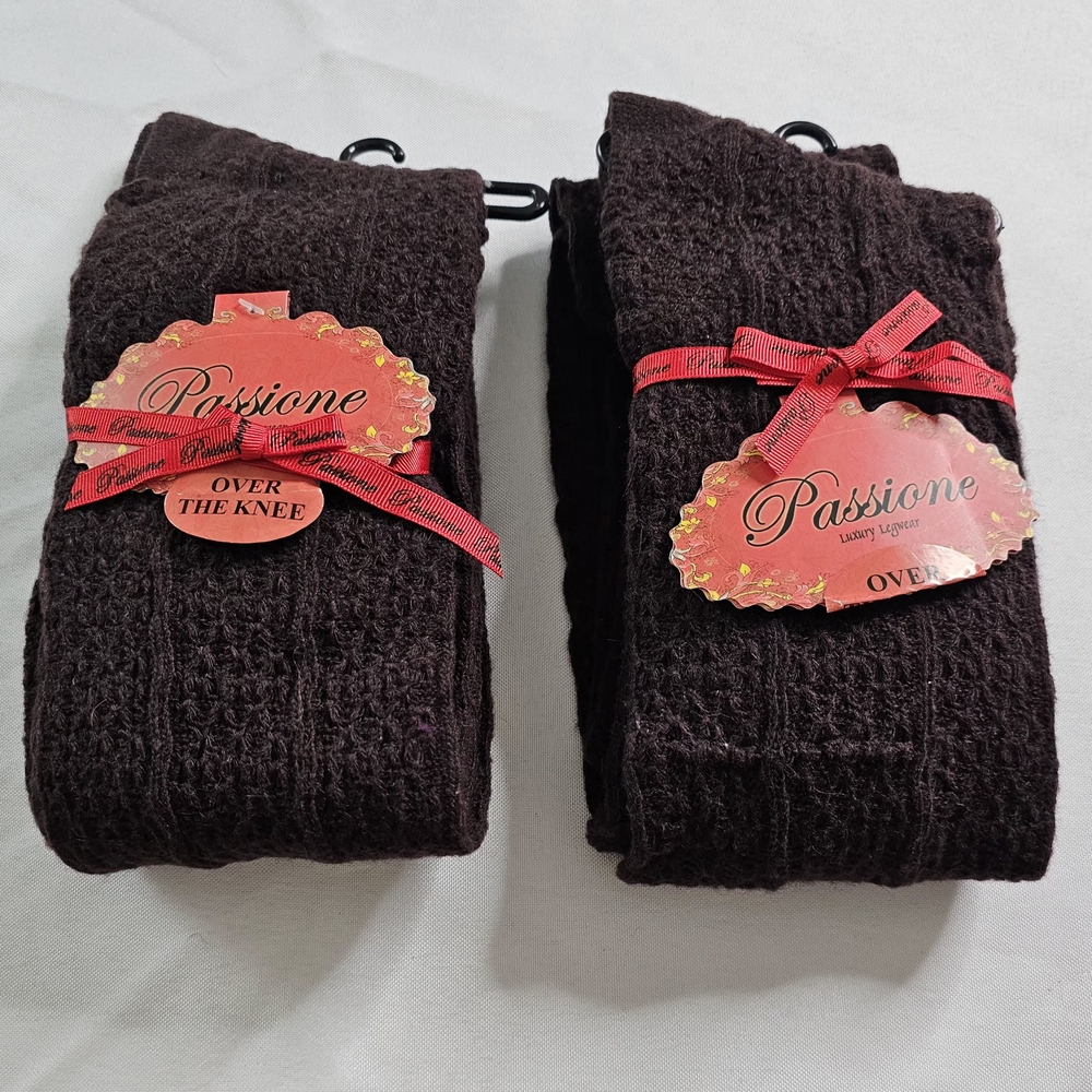 Women's Brown Over-the-Knee Socks